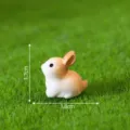 Mini resin rabbit figurine in brown and white, tiny size 1.8cm for DIY micro landscape. - No. 20 Small Rabbit