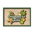 Summer wooden door hanger detail, beach theme plaque with starfish and tropical leaves decor. - Style 5