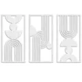 Panneaux d'art mural en bois bohème minimaliste, décor suspendu géométrique abstrait en 3 pcs. - 30x15x0.5cm / Style C