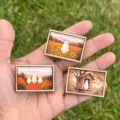 Halloween miniature wooden frame art paintings cute ghost dollhouse decor wall decor - Style 2
