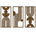 Ensemble d'art mural en bois bohème minimaliste, décoration suspendue géométrique moderne. - 30x15x0.5cm / Style D