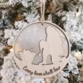 Christmas Wooden Acrylic Nativity Hanging Ornament Jesus Manger Scene Christmas Tree Decor - Custom / A-2