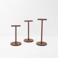 Supporto per esposizione di orecchini in legno a forma di T per vetrina di negozi di gioielli - Set di 3 Porta Orecchini in Noce