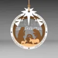 Houten Kerststal Kerst Ornament Hangende Boom Decor Vreugde Aan De Wereld Feestelijk Gift - Aangepast / B-1 (11*9cm)