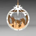Houten acryl kerststal hangend ornament boom hanger feestelijke vakantie huisdecoratie - Aangepast / B-3