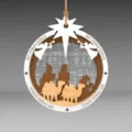 Houten acryl kerstboom hangend ornament kerststal scene We Three Kings decoratie item - Aangepast / B-4
