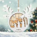 Houten kerstboom hangende ornament kerststal scène vakantie decoratie met rendiergewei - Aangepast / C-4