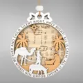 Houten acryl Kerstmis kerststal kerstboom hanger ornament met Stille Nacht kerstthema. - Aangepast / D-4