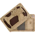 Wooden sewing needle storage box with magnetic closure and vintage engraved design. - Wooden Box (6x9 cm) / Sewing Machine Style