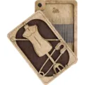 Portable wooden sewing box with magnetic strip, embroidery needle storage kit and mannequin design. - Wooden Box (6x9 cm) / Mannequin Style