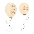 Nordic wooden balloon photography props baby birthday milestone wooden hanging decoration set - Large Balloon Set