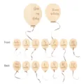 Wooden baby milestone balloon cards set, perfect photo props for newborn birthday. - Large + Small Balloon Set