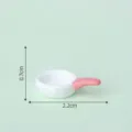 Miniature dollhouse frying pan model, cute pink and white kitchen scene decor accessory. - Frying Pan 21-11#