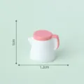 Miniature dollhouse kettle ornament, white resin small teapot with cute pink lid and handle. - Teapot 22-12#