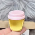 Miniature resin coffee cup model, cute pink and yellow DIY cream glue accessory for phone case. - Style V House Ornament, 1 Piece, 35x34mm