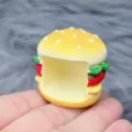 Cute mini burger figurine charm for DIY crafts phone holder and creative room decor accessories. - Style X House Ornament, 1 Piece, 35x38mm