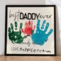 Custom Father's Day wooden handprint sign, best daddy ever rustic home decor gift. - Daddy