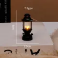 Mini vintage LED kerosene lamp pendant night light, micro landscape decoration ornament, 6cm. - Retro Small Palace Lantern / Small Size 6cm / Black