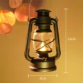 Mini vintage lantern night light for bedroom bedside nursery sleep and creative ambiance. - 13cm Large Kerosene Lamp with Yellow Wick / Yellow