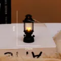 Mini LED vintage kerosene lamp night light for bedroom bedside nursery dorm creative ambiance. - Small Palace Lamp / Black
