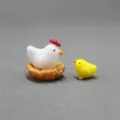 Miniature resin chicken figurine set desktop micro landscape ornament cute animal decor - Chick Set