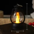 Mini LED Vintage Lantern Night Light Black Color Small Bedside Decorative Lamp 9cm - Small Candle Light / Black