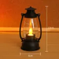 Mini LED vintage kerosene night light, black bedside decorative lamp with warm flame effect. - 13cm Yellow Wick Large Candle Light / Yellow