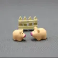 Resin pig miniature figurine, cute desktop ornament for micro landscape decoration. - Piglet Set