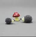 Mini resin hedgehog and mushroom figurines set for cute desktop micro-landscape decoration. - Hedgehog Set
