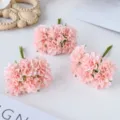 Pink artificial silk flowers small bouquets for DIY craft wedding wreath decoration material - Pale Green