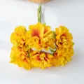 Artificial yellow silk flower bouquet variant for wedding decoration and craft making - Orange