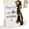 Wooden graduation plaque desktop ornament table sign party decor gift for graduates class of 2024. - Style 3