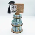 scatola regalo portadenaro in legno per laurea 2025 supporto esorbitante per banconote festa - Bianco