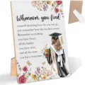 Wooden graduation plaque desk ornament detail view showcase graduation gift decor. - Style 4