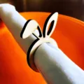 Wooden Easter Bunny Ear Napkin Ring Table Decor Natural Wood Color Style Variant - 4 Pieces/Pack