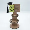 Portasoldi di laurea 2025 in legno con nappa espositore per contanti a più livelli regalo. - Verde