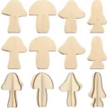 Formes de champignons en bois brut, pièces de bricolage DIY à peindre et à décorer. - Champignon (4 Styles 3 Ensembles)