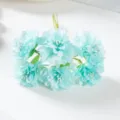 Light blue artificial carnation flower bouquet DIY material for wedding decoration crafts. - Bouquet of 6 Flowers / Aqua Green