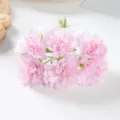 Pink artificial flower bouquet silk carnation for DIY wedding box decoration variant - Bouquet of 6 Flowers / Pink