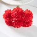 Künstlicher roter Nelken Blumenstrauß DIY Kunstblumen für Hochzeit Dekoration Party Basteln - Strauß mit 6 Blumen / Rot
