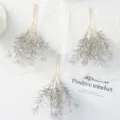 Artificial star grass branch small plant bundle for home decor DIY crafts silver color - Pearl Silver