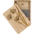 Portable wooden needle storage box with magnetic strip, embroidery sewing tool organizer for home. - Wooden Box (6x9 cm) / Floral Lines Style