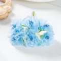 Hellblaue künstliche Blumenstrauß DIY Material für Hochzeitsbox und Party Dekoration Handwerk. - Strauß mit 6 Blumen / Himmelblau