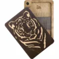 Wooden sewing needle box portable magnetic embroidery storage case with tiger pattern carving - Wooden Box (6x9 cm) / Tiger Style