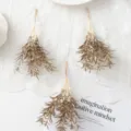 Gold artificial star grass branch small bundle for home decor, wedding DIY and party crafts. - Coffee