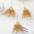 Gold artificial star grass branches floral bundle for home decor DIY wedding crafts - Gilded Gold