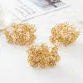 Cabezas de flores artificiales doradas para manualidades DIY, coronas y flores de muñeca. - Dorado