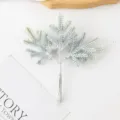 Artificial frosted pine branch Christmas tree decoration accessory DIY wreath handmade craft supply - White