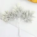 Artificial snow flocked plant branch for Christmas tree decor and wreath DIY craft making - Snowflake Green