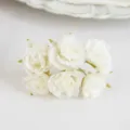 6-head white artificial peony silk flowers for wedding home DIY decor craft and photography props. - Cream